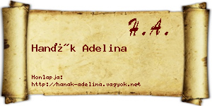 Hanák Adelina névjegykártya